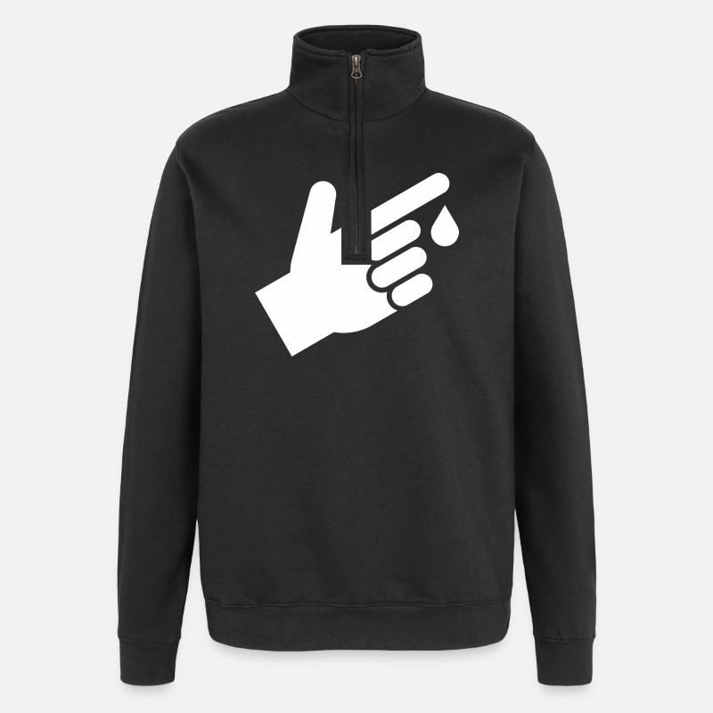 Bluttest, Bluttropfen - Quarter-Zip-Sweatshirt - Schwarz