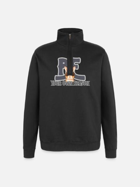 Be Your Own Reason Kaninchen - Quarter-Zip-Sweatshirt - Schwarz
