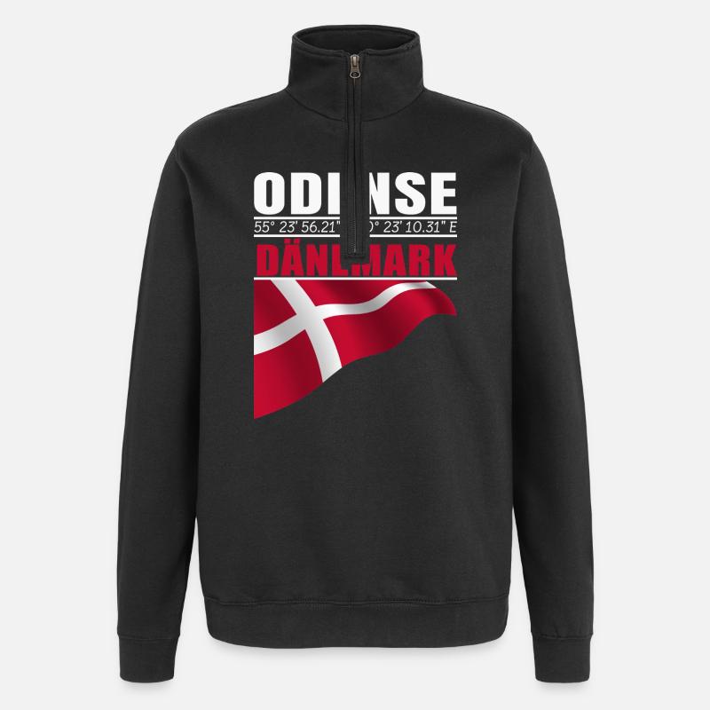 Odense - Quarter-Zip Sweatshirt - black