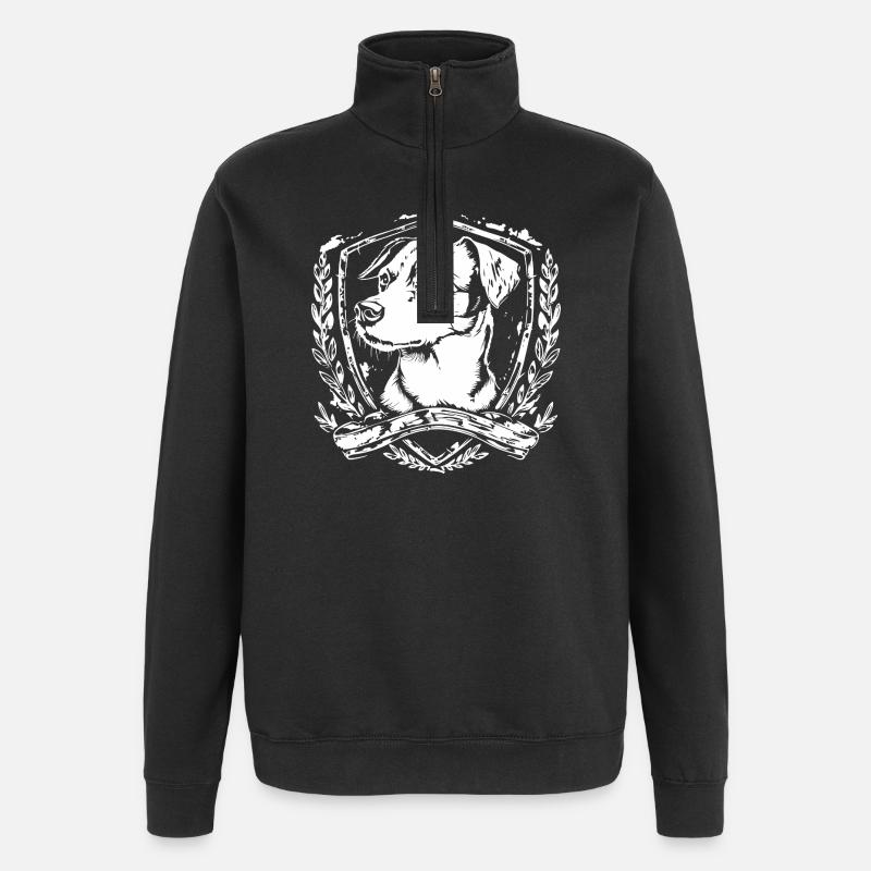 Wächterhund im Wappen - Quarter-Zip-Sweatshirt - Schwarz