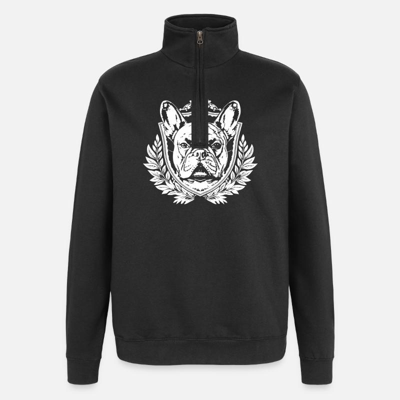 Blason du Bouledogue Royal - Sweat à zip 1/4 - noir