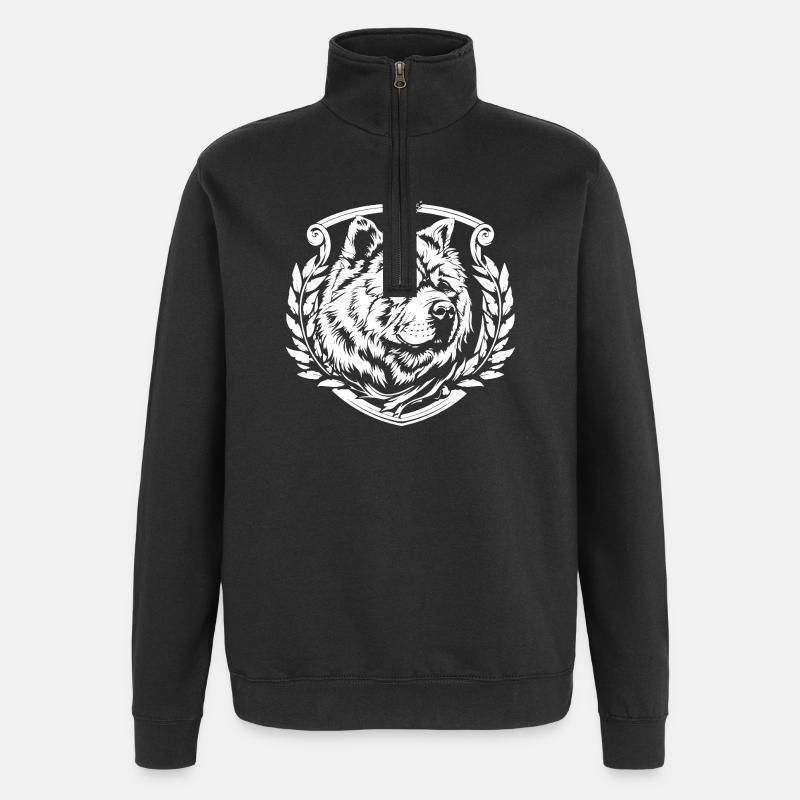 Blason du chien - Sweat à zip 1/4 - noir