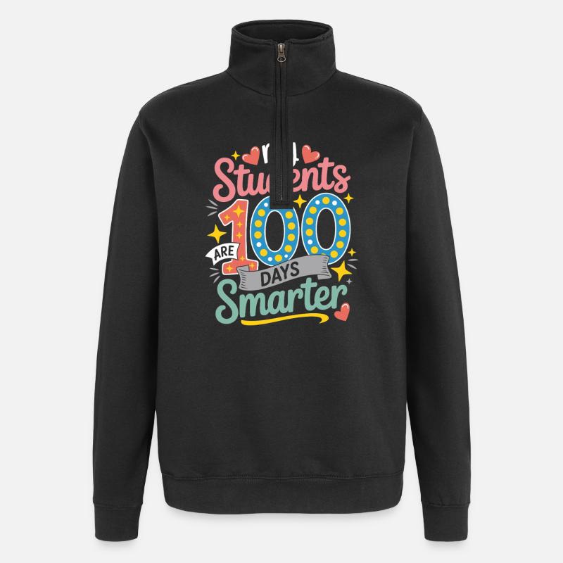 100 Days Smarter: My Students - Quarter-Zip Sweatshirt - black