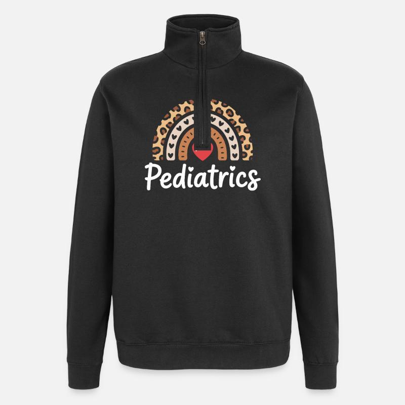 Pädiatrie Regenbogen Herz - Quarter-Zip-Sweatshirt - Schwarz
