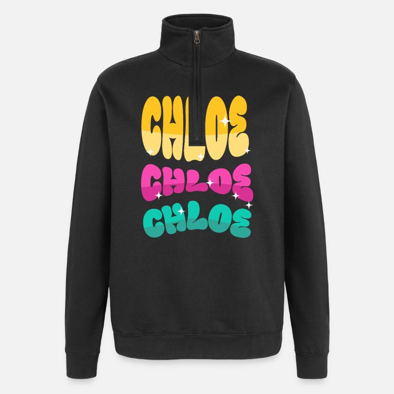 Chloe Mädchen Vorname  - Quarter-Zip-Sweatshirt - Schwarz