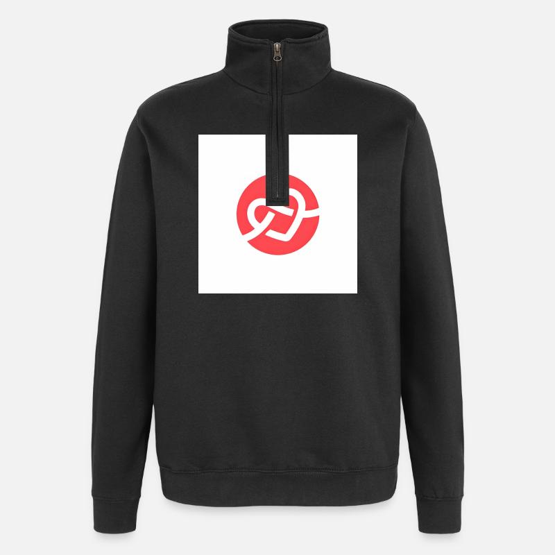Weaved Heart Logo - Quarter-Zip Sweatshirt - black