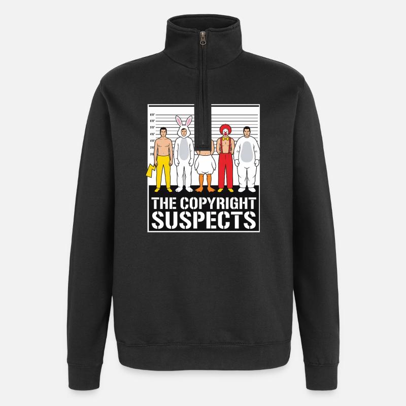 Die Urheberrechtsverdächtigen - Quarter-Zip-Sweatshirt - Schwarz