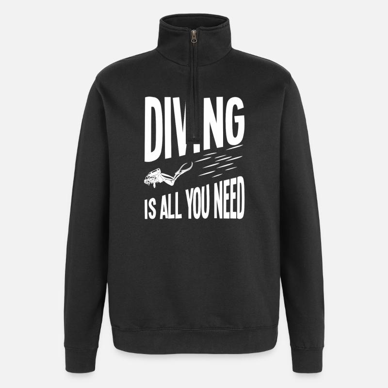 La plongée suffit à vous - Sweat à zip 1/4 - noir