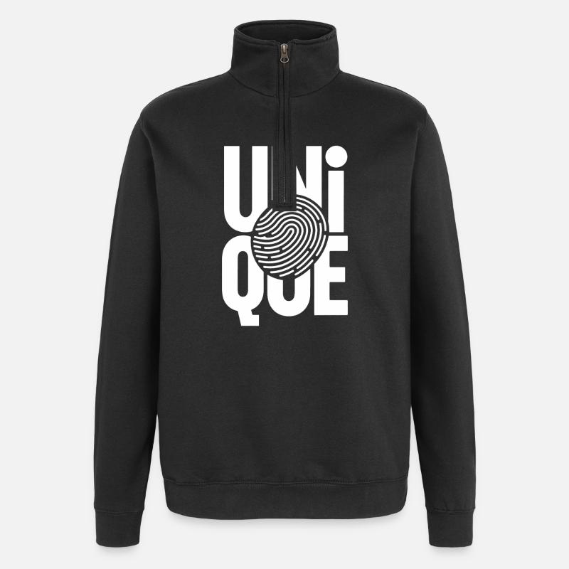 unique unique unique self-worth unique - Quarter-Zip Sweatshirt - black