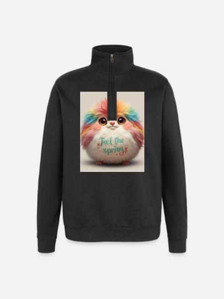 Feel the Spring Plush Critter - Quarter-Zip Sweatshirt - black