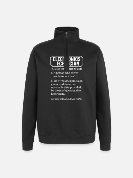 Electronics Technician Funny Definition - Quarter-Zip Sweatshirt - black