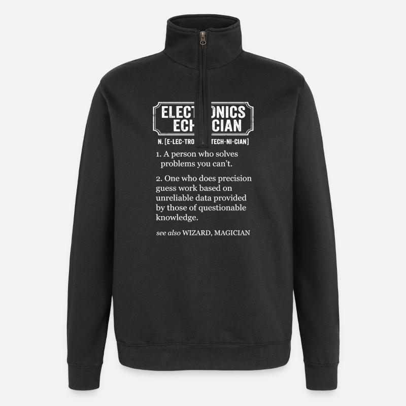 Electronics Technician Funny Definition - Quarter-Zip Sweatshirt - black