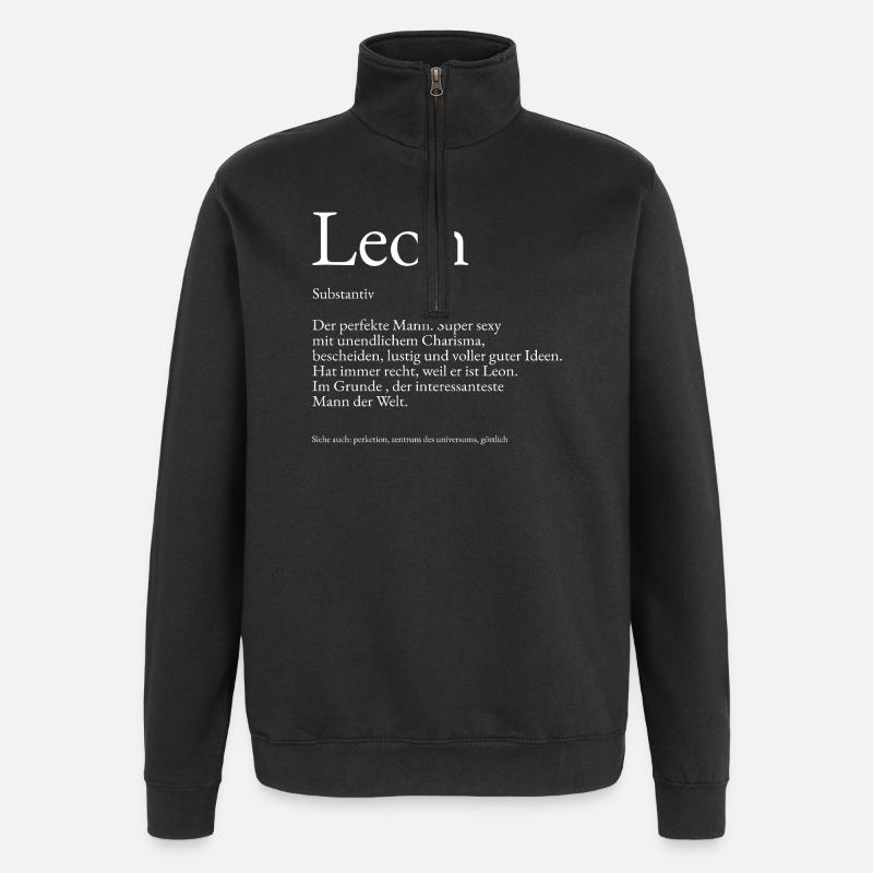 Leon Dictionary Explanation First name Lukas - Quarter-Zip Sweatshirt - black