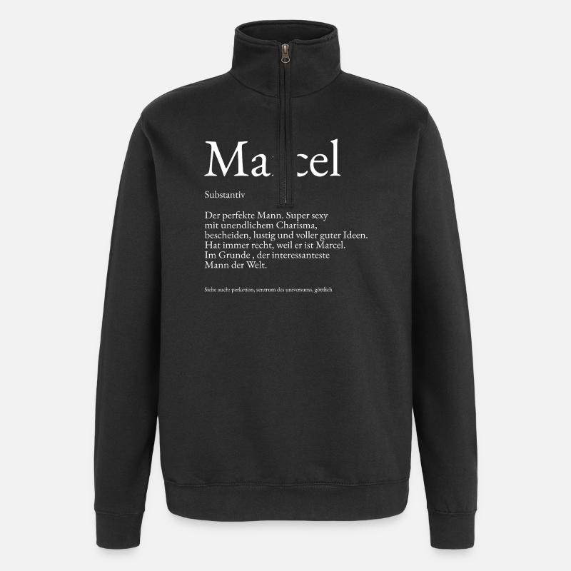 Marcel Dictionary explanation First name Marcel - Quarter-Zip Sweatshirt - black