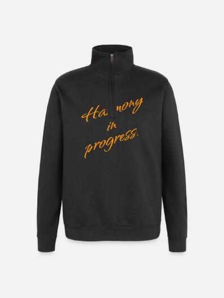 Harmony in Progress – Balance & Mindset - Quarter-Zip-Sweatshirt - Schwarz