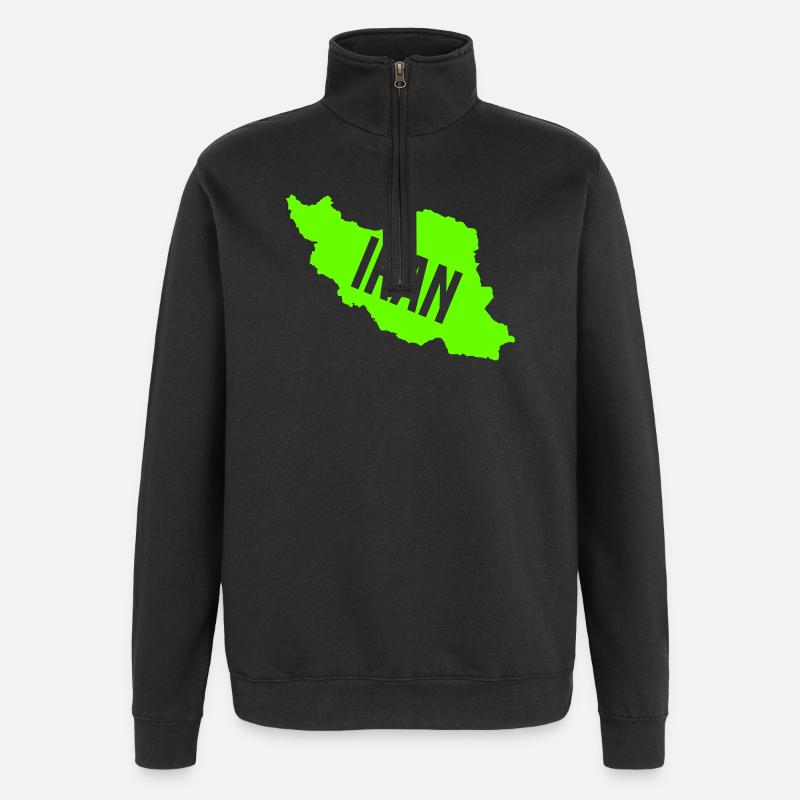 Pays terrestre d’Iran - Sweat à zip 1/4 - noir