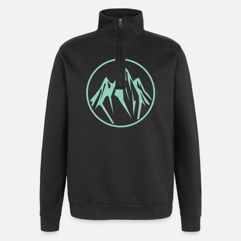 Berge Gebirge - Quarter-Zip-Sweatshirt - Schwarz
