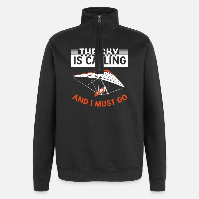 Paragliding Paragliding Paraglider Paraglider - Quarter-Zip Sweatshirt - black