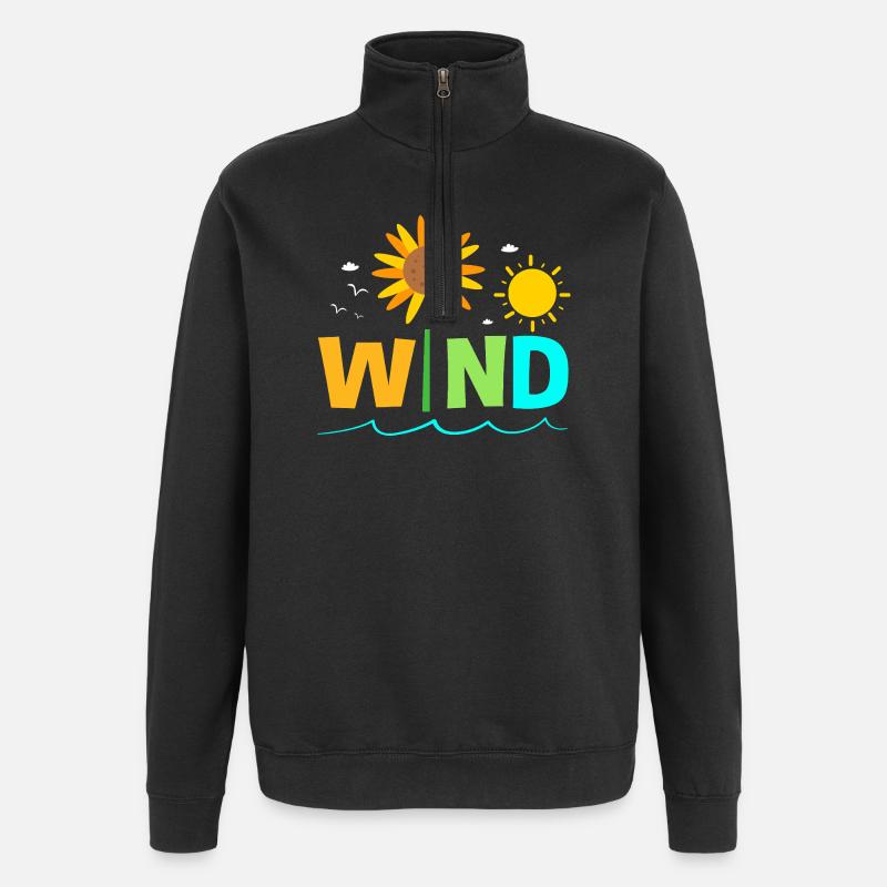Éolienne, énergie éolienne, énergie éolienne - Sweat à zip 1/4 - noir