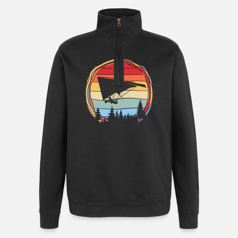 Gleitschirm Gleitschirmflieger Gleitschirmfliegen - Quarter-Zip-Sweatshirt - Schwarz