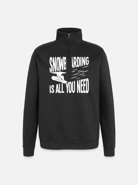 Snowboarding: Everything you need - Quarter-Zip Sweatshirt - black