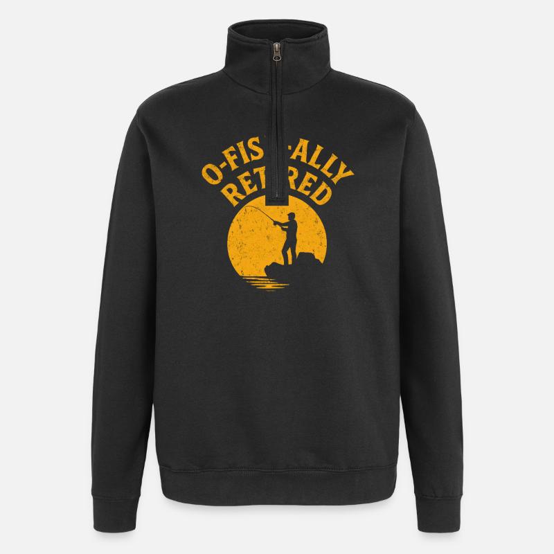 O-Fish-Ally Pêcheur retraité Retraité - Sweat à zip 1/4 - noir