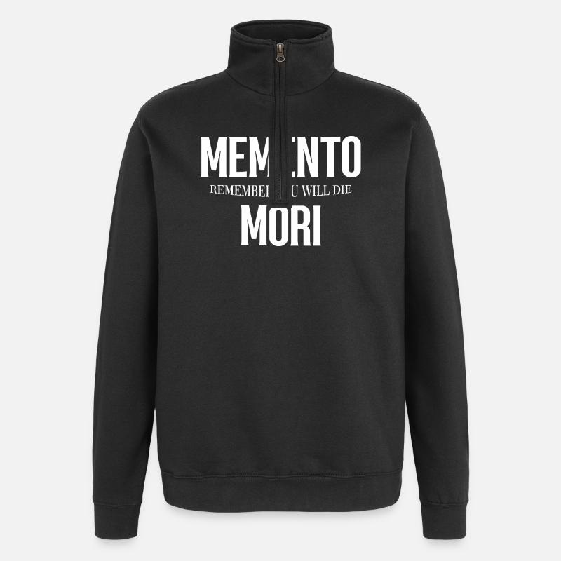Design gothique Memento Mori - Sweat à zip 1/4 - noir