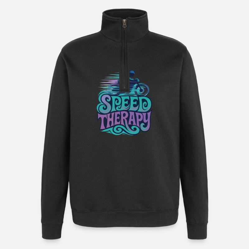 Speed Therapy - Motorcycle - Quarter-Zip Sweatshirt - black