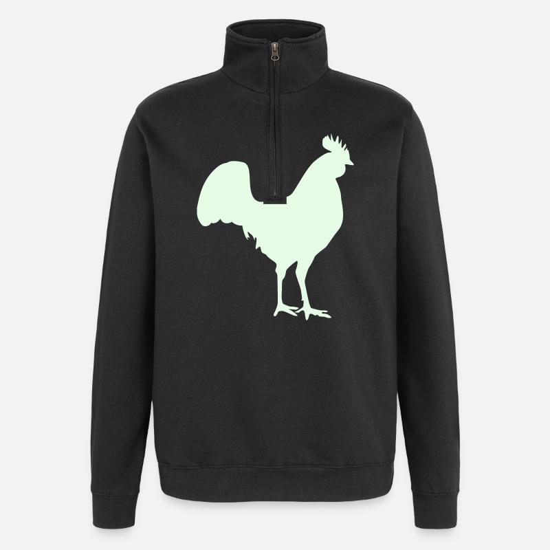 Silhouette du coq - Sweat à zip 1/4 - noir