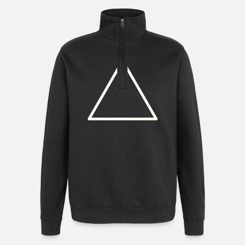 Geometric Shape Triangle Outline - Quarter-Zip Sweatshirt - black