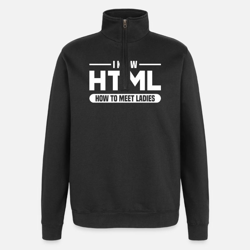 HTML Humor Code Programmierer Spruch - Quarter-Zip-Sweatshirt - Schwarz