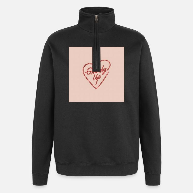 Hüb das Herz - Quarter-Zip-Sweatshirt - Schwarz