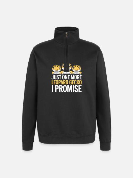 Noch ein Leopardgekko, das verspreche ich - Quarter-Zip-Sweatshirt - Schwarz