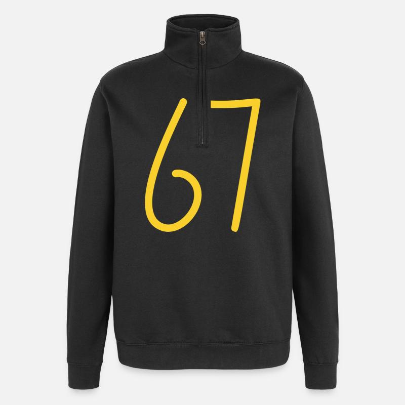 67 - Quarter-Zip-Sweatshirt - Schwarz