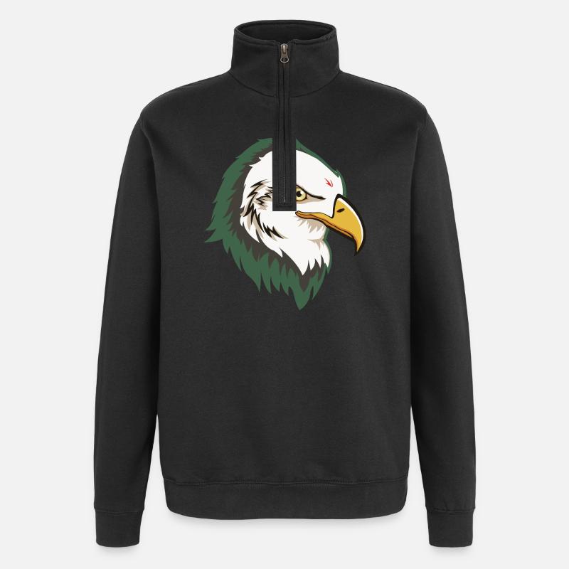 Eagle Head - Quarter-Zip Sweatshirt - black