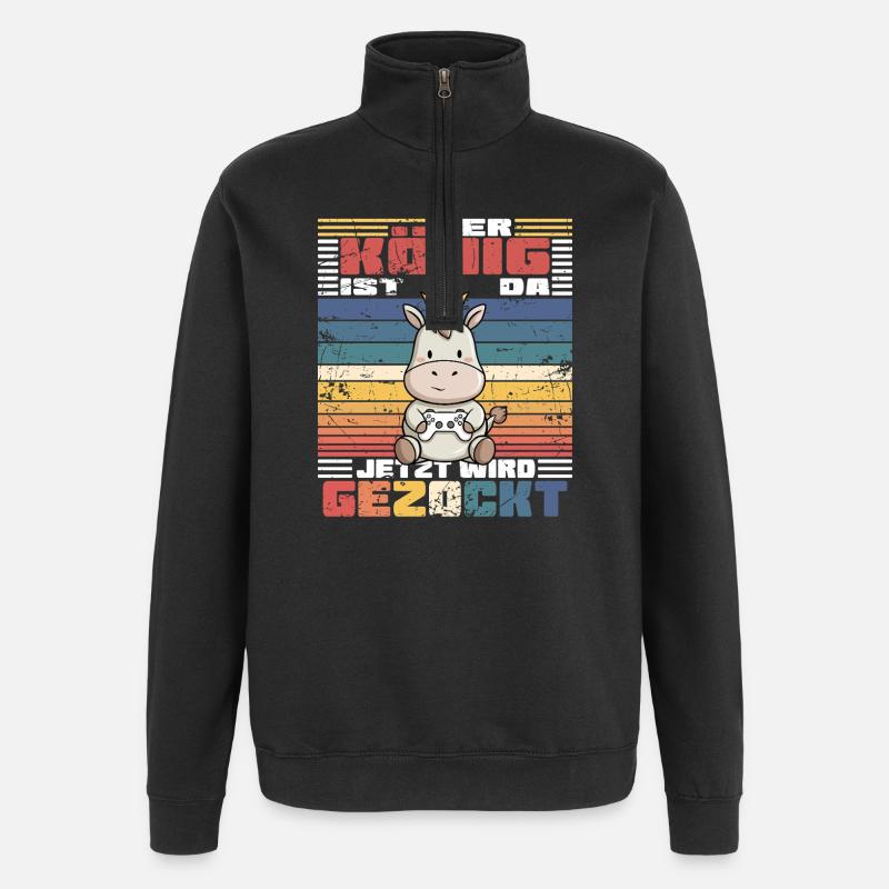 Game King computer game - Quarter-Zip Sweatshirt - black