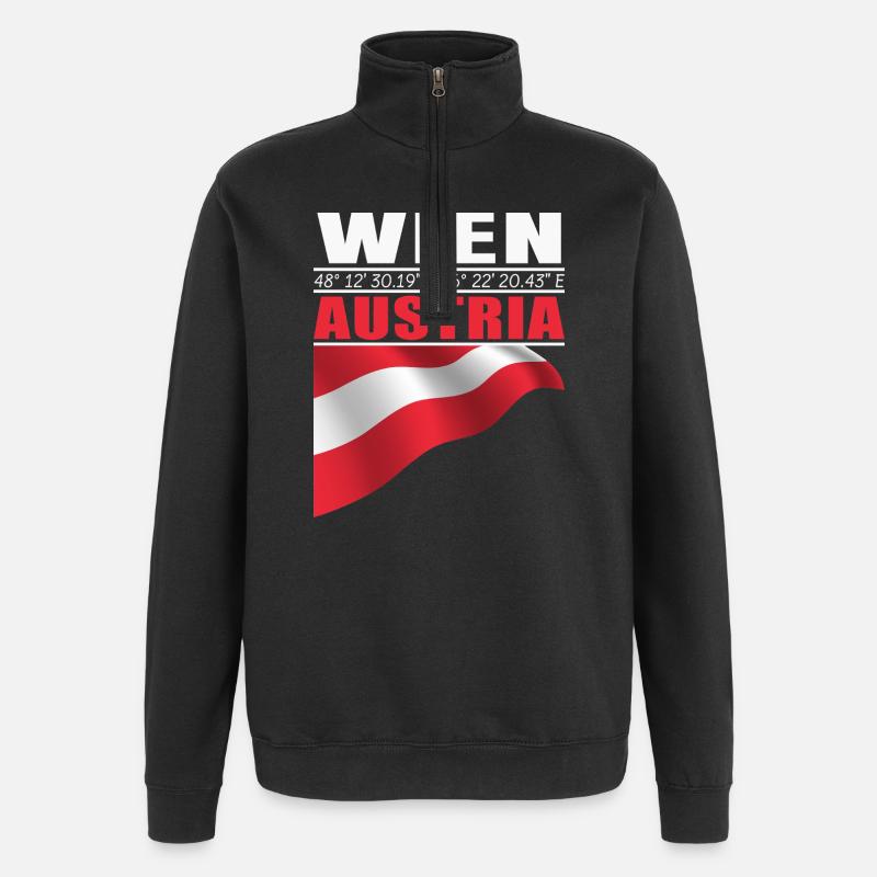 Vienne - Sweat à zip 1/4 - noir