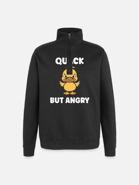 Angry Duckling: Quack But Angry - Quarter-Zip Sweatshirt - black