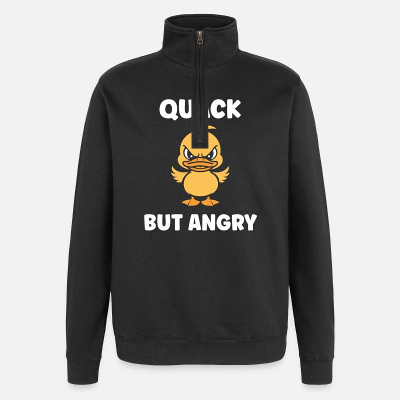 Caneton furieux: Quack But Angry - Sweat à zip 1/4 - noir