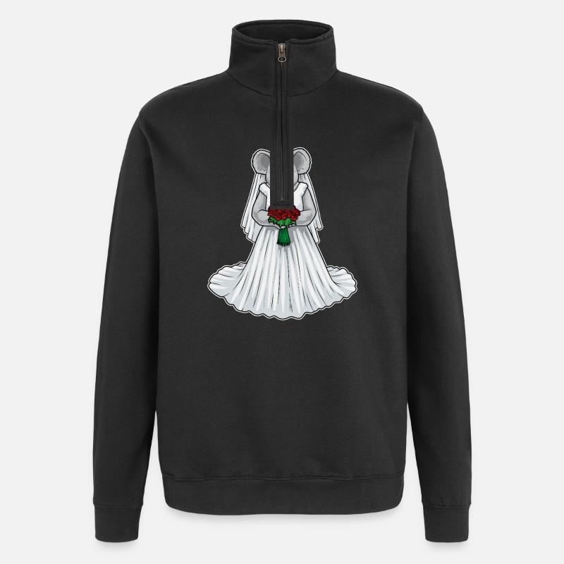 Koala Braut Rose Hochzeit - Quarter-Zip-Sweatshirt - Schwarz