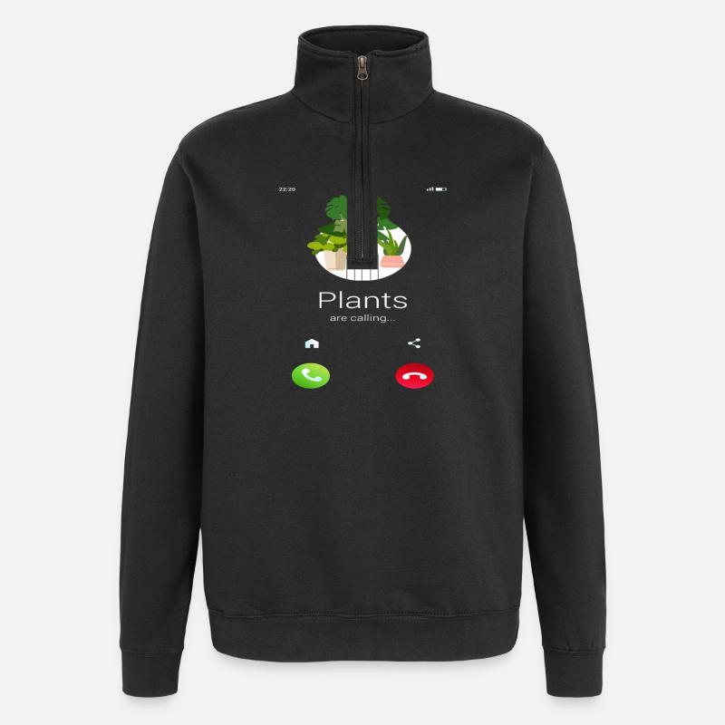 Plants Are Calling Plant Lover - Quarter-Zip Sweatshirt - black