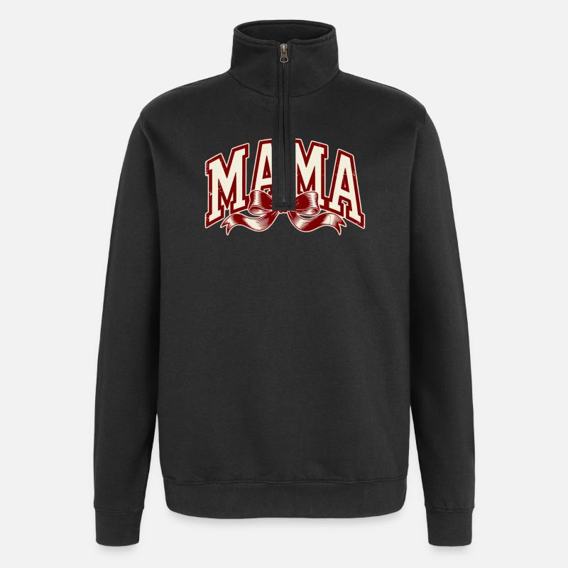 Mama Schleife Rot – Starkes Mama Statement - Quarter-Zip-Sweatshirt - Schwarz
