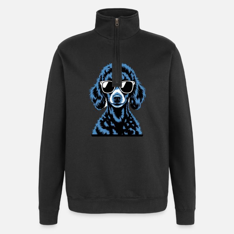 Schwarzer Pudel - Quarter-Zip-Sweatshirt - Schwarz