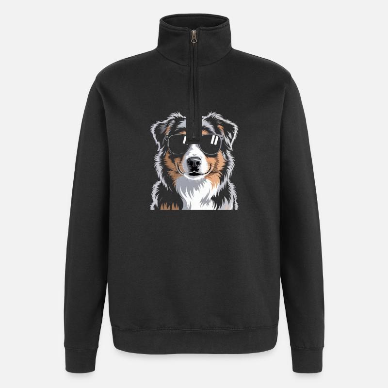 Australian Shepherd - Quarter-Zip Sweatshirt - black
