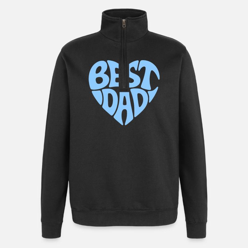 Best Dad Herzdesign - Quarter-Zip-Sweatshirt - Schwarz