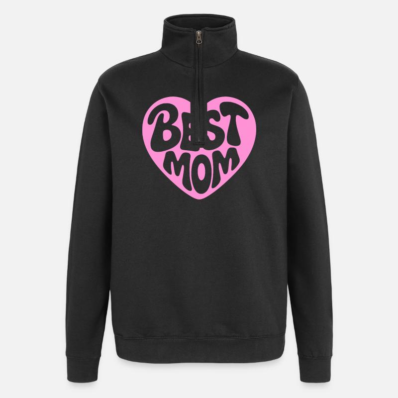 Beste Mama Herzdesign - Quarter-Zip-Sweatshirt - Schwarz