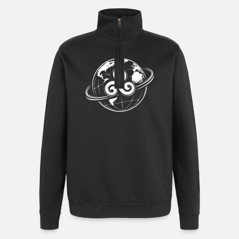 Breton Triskel Globe Celtic Brittany - Quarter-Zip Sweatshirt - black