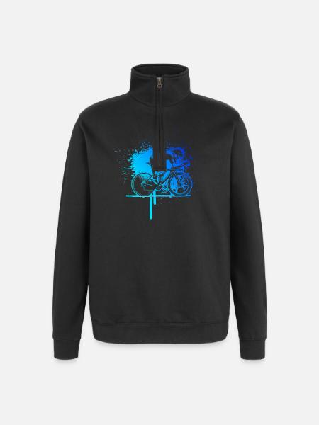 Lustiges Rennrad Motiv - Quarter-Zip-Sweatshirt - Schwarz