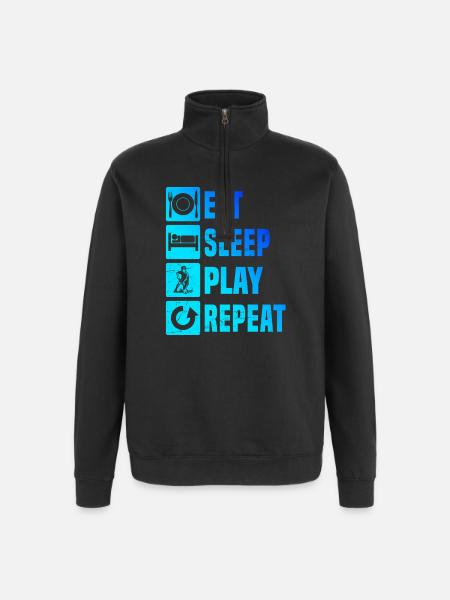 Modern Floorball Artwork - Quarter-Zip Sweatshirt - black