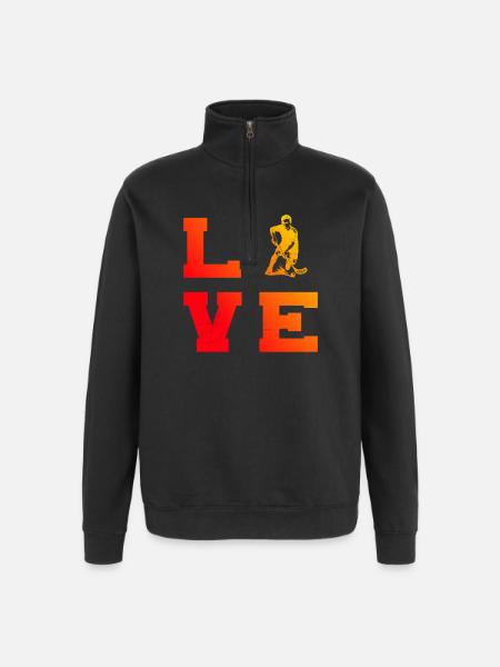 Simply floorball timeless design - Quarter-Zip Sweatshirt - black